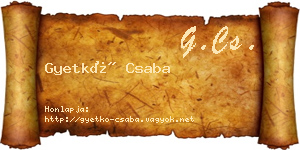 Gyetkó Csaba névjegykártya